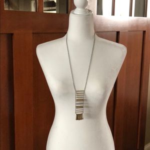 2 tone Lucky brand cross bar necklace